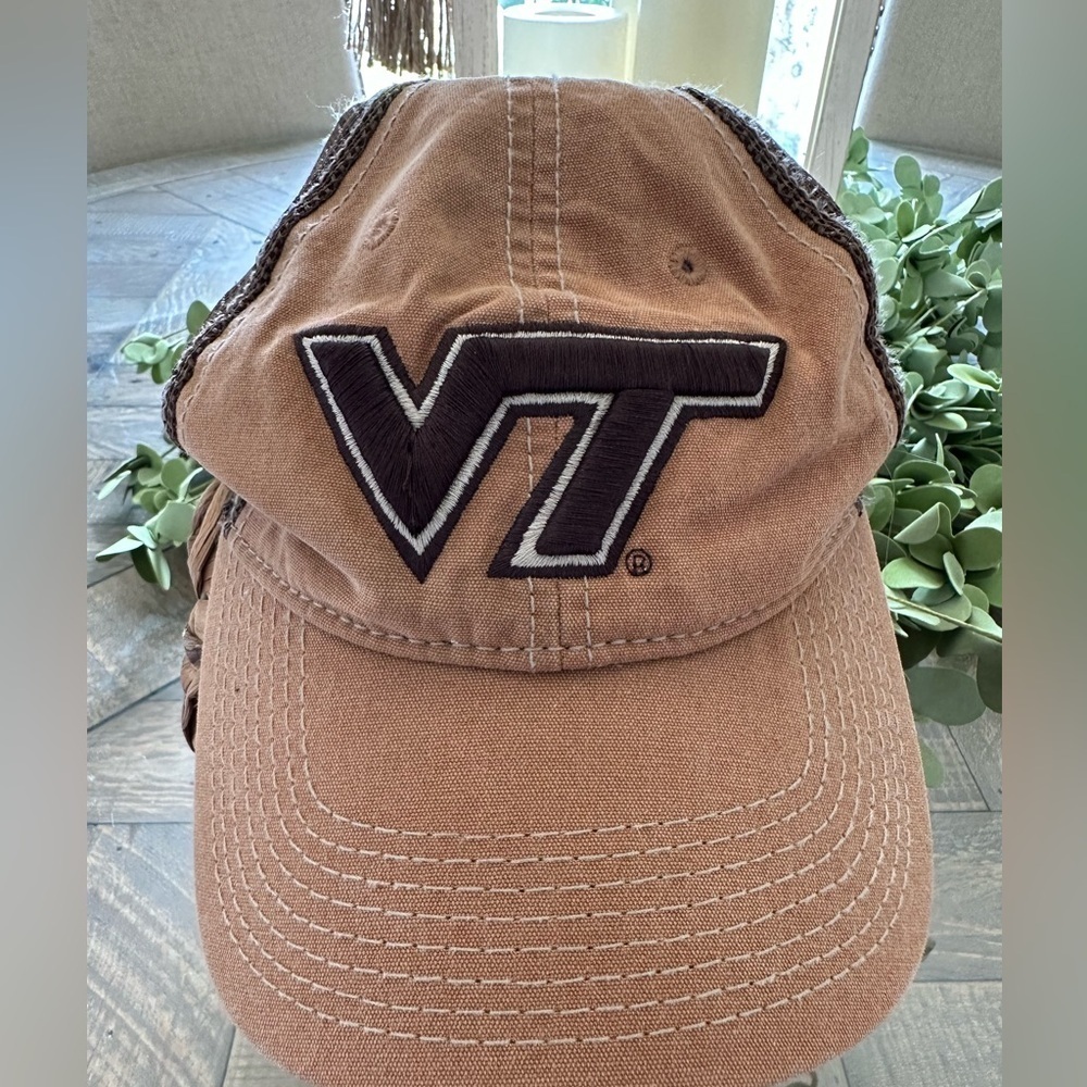 Virginia Tech Hokies Khaki Adjustable Baseball Hat Strap-The Game